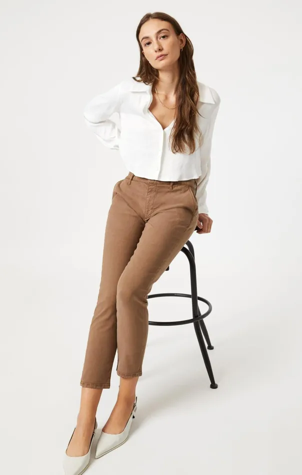 Brooke Slim Chino In Tiger Eye039s Luxe Twill Women Mavi Jeans Pants
