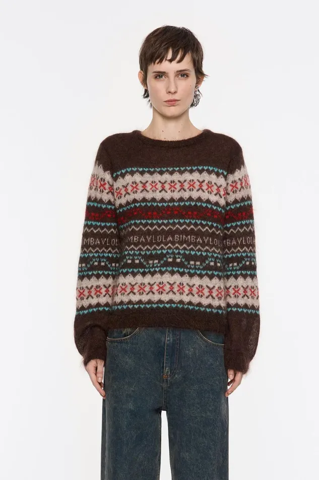 Brown Mohair Sweater Brown Women Bimba Y Lola Knitwear