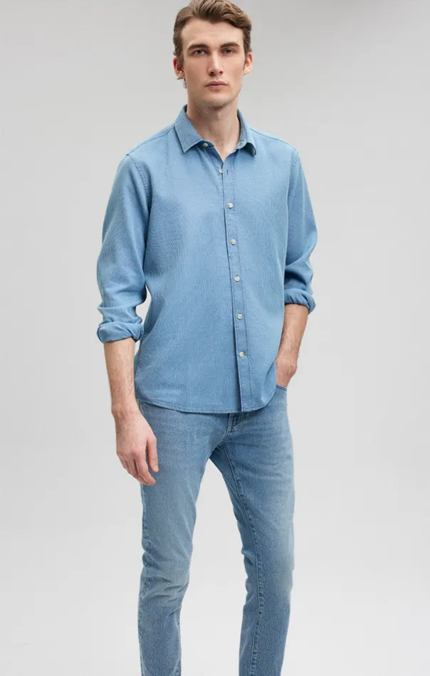 Button UpLong Sleeve Shirt In Indigo Men Mavi Jeans TShirts