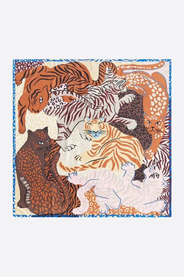 Camel Leopard And Tiger Scarf Camel Women Bimba Y Lola Scarves