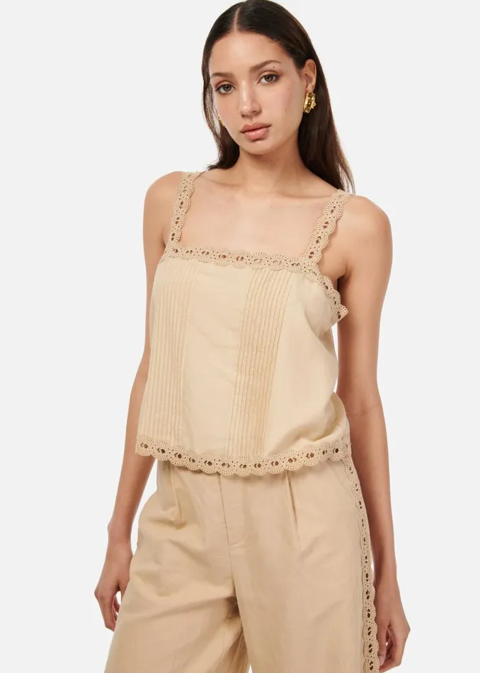 CAMI NYC Camisoles Women Alessandra Cotton Camisole Irish Cream