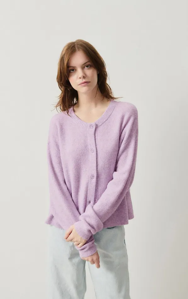 Cardigan Damsville Melange Glycine Women American Vintage Jumpers and Cardigans Cardigan Damsville Melange Glycine Women American Vintage Jumpers and Cardigans