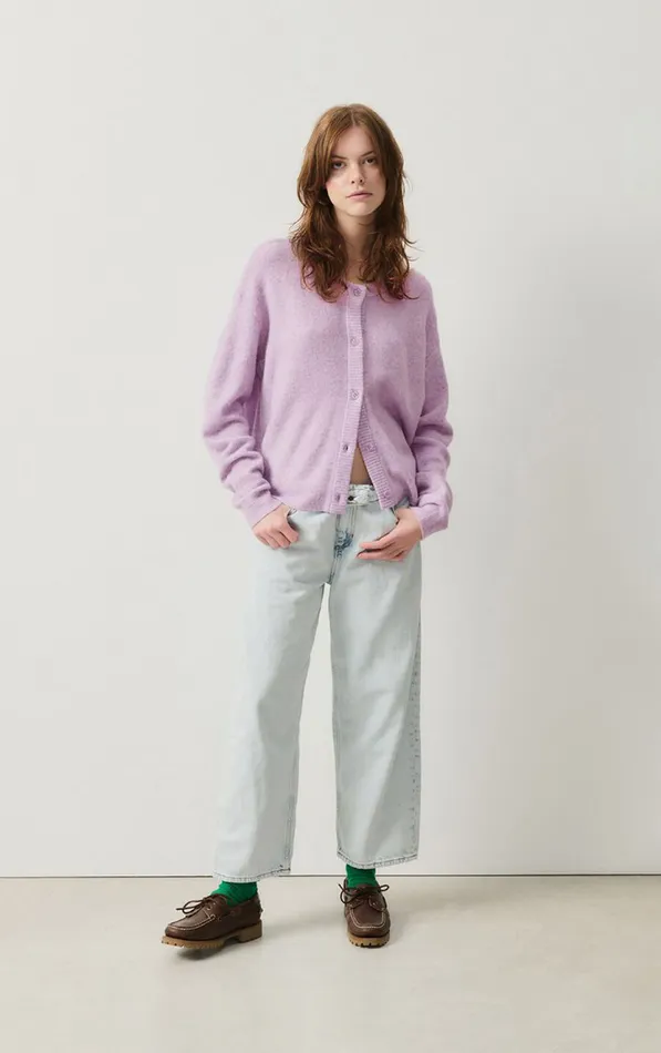 Cardigan Damsville Melange Glycine Women American Vintage Jumpers and Cardigans Cardigan Damsville Melange Glycine Women American Vintage Jumpers and Cardigans