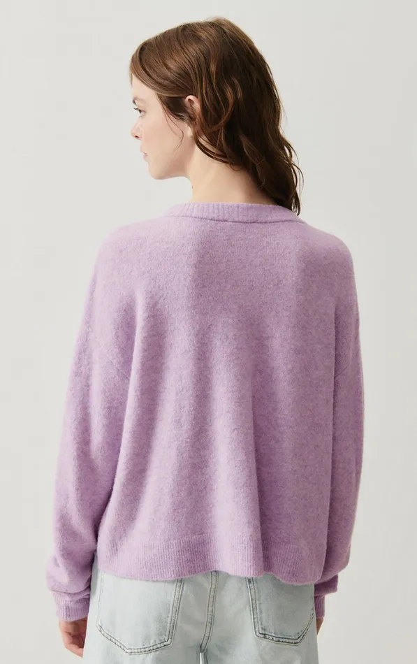 Cardigan Damsville Melange Glycine Women American Vintage Jumpers and Cardigans Cardigan Damsville Melange Glycine Women American Vintage Jumpers and Cardigans