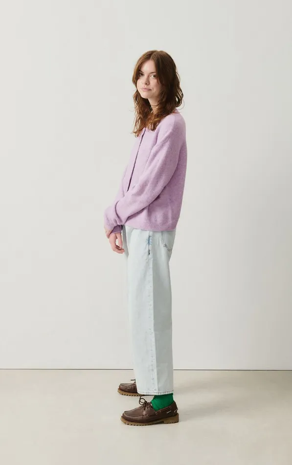 Cardigan Damsville Melange Glycine Women American Vintage Jumpers and Cardigans Cardigan Damsville Melange Glycine Women American Vintage Jumpers and Cardigans