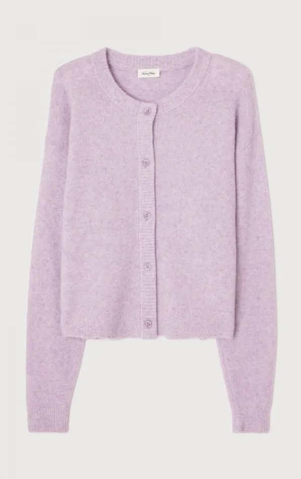 Cardigan Damsville Melange Glycine Women American Vintage Jumpers and Cardigans Cardigan Damsville Melange Glycine Women American Vintage Jumpers and Cardigans