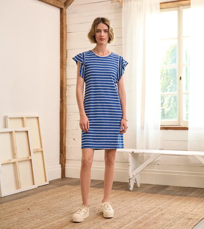 Carlie Dress 8211 Blue Quartz Stripes Hatley