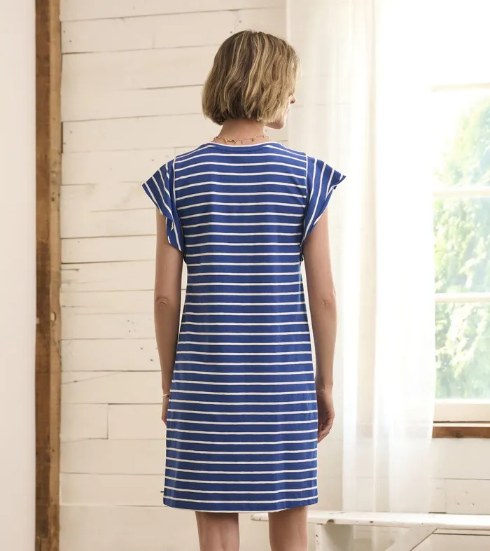 Carlie Dress 8211 Blue Quartz Stripes Hatley