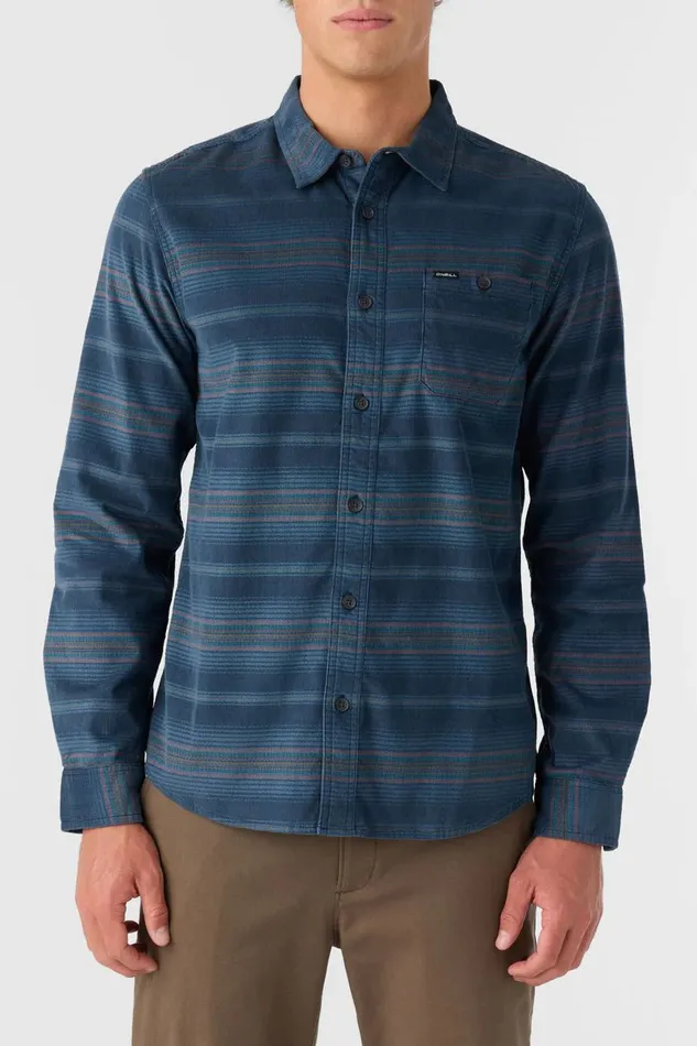 CARUSO STRIPE CORD STANDARD FIT LONG SLEEVE SHIRT Midnight Navy Men O039NEILL Clothing