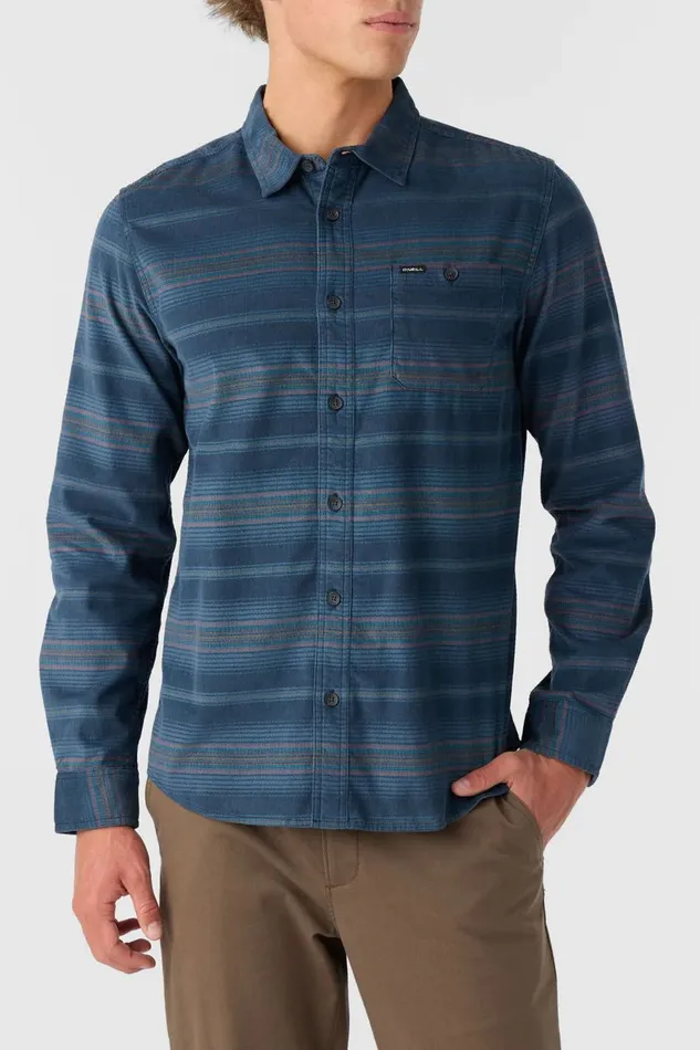 CARUSO STRIPE CORD STANDARD FIT LONG SLEEVE SHIRT Midnight Navy Men O039NEILL Clothing