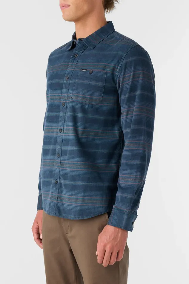 CARUSO STRIPE CORD STANDARD FIT LONG SLEEVE SHIRT Midnight Navy Men O039NEILL Clothing