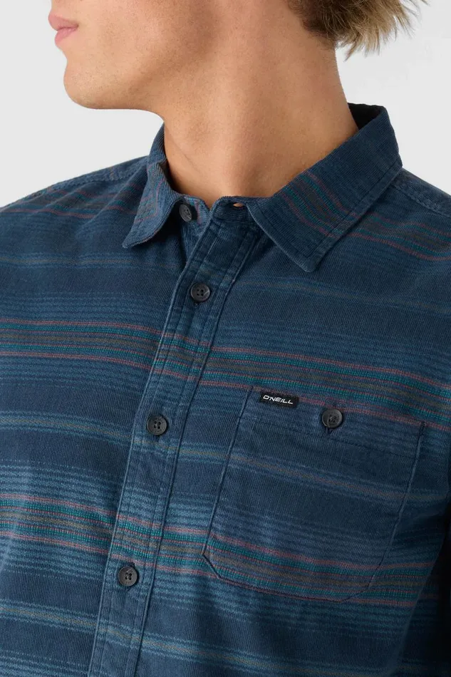 CARUSO STRIPE CORD STANDARD FIT LONG SLEEVE SHIRT Midnight Navy Men O039NEILL Clothing