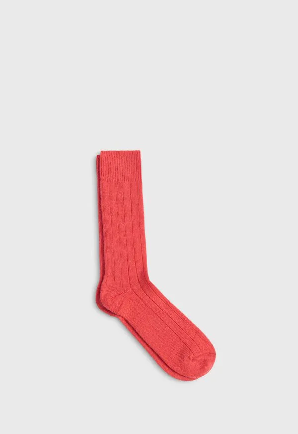 Cashmere Blend Ribbed Sock Brown Heather Socks Paulstuart Mens