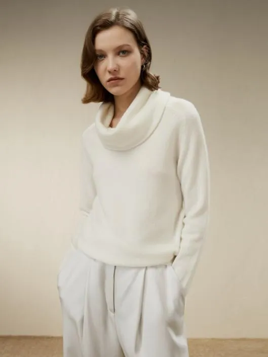Cashmere Cowl Neck Sweater Women Lilysilk Knitwear