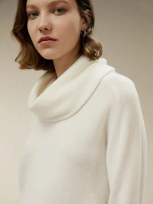 Cashmere Cowl Neck Sweater Women Lilysilk Knitwear
