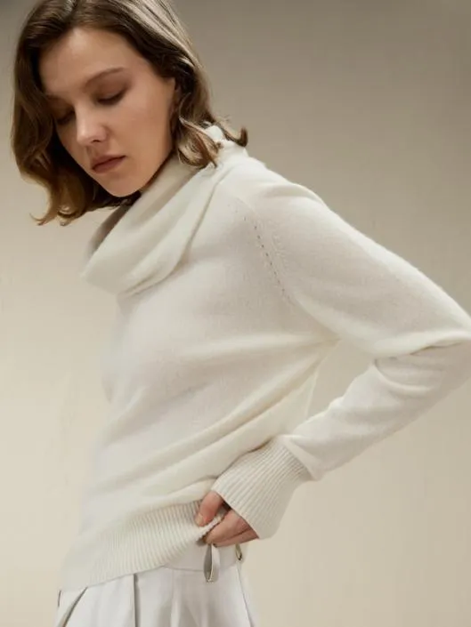Cashmere Cowl Neck Sweater Women Lilysilk Knitwear