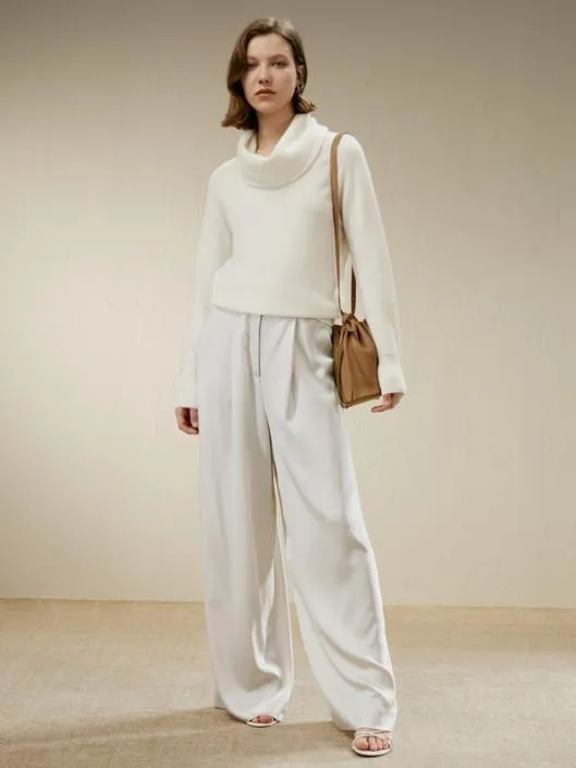 Cashmere Cowl Neck Sweater Women Lilysilk Knitwear