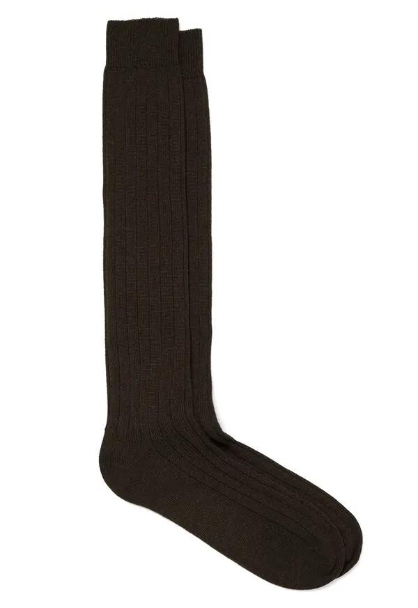 Cashmere Ribbed Sock Beige Mens Socks Paulstuart