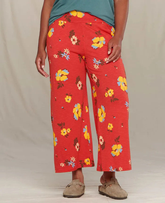 Chaka Wide Leg Pant Winterberry Floral Print Women8217s Pants ToadandCo