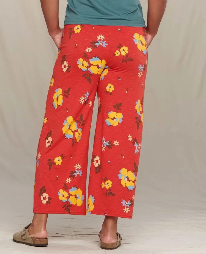 Chaka Wide Leg Pant Winterberry Floral Print Women8217s Pants ToadandCo