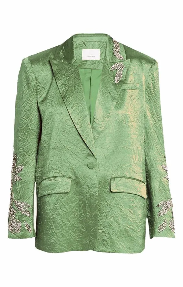 Cinq Sept Crystal Floral Embellished Cheyenne Blazer Bonsai Women Blazers