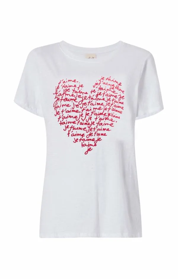 Cinq Sept Je T039aime Heart Tee Whitered Women Tees