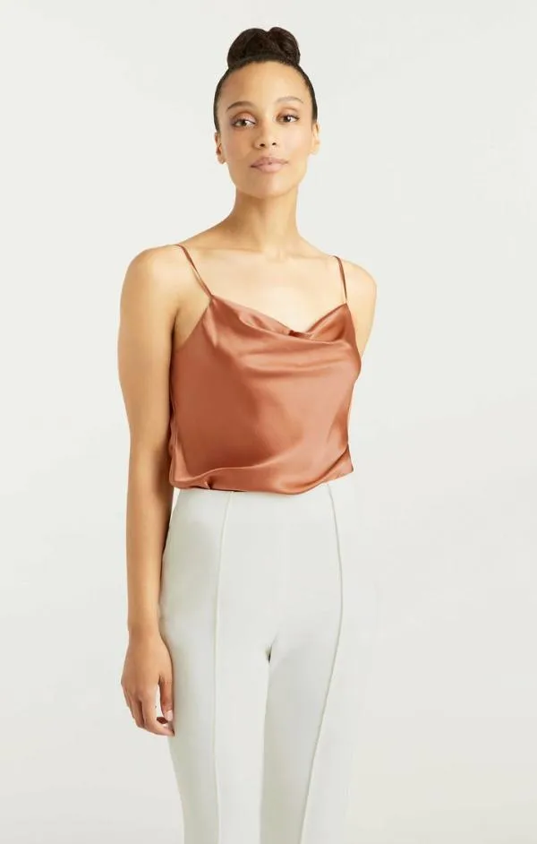 Cinq Sept Marta Cami Copper Women Tank Tops and Camisoles