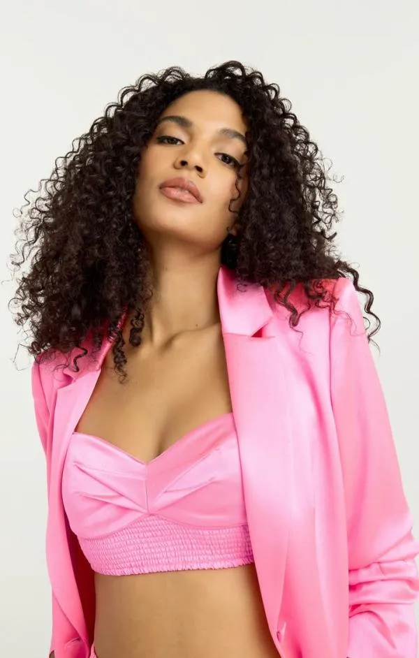 Cinq Sept Satin Kylie Blazer Electric Pink Women Blazers