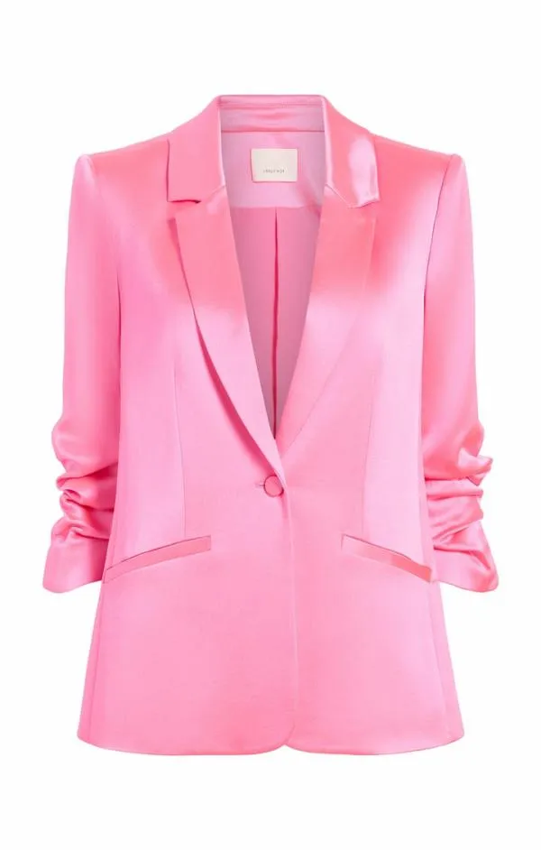 Cinq Sept Satin Kylie Blazer Electric Pink Women Blazers