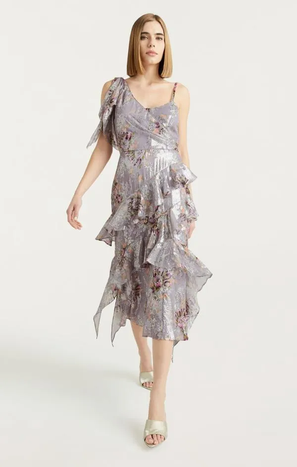 Cinq Sept Trevor Dress Grey Multi Women Midi