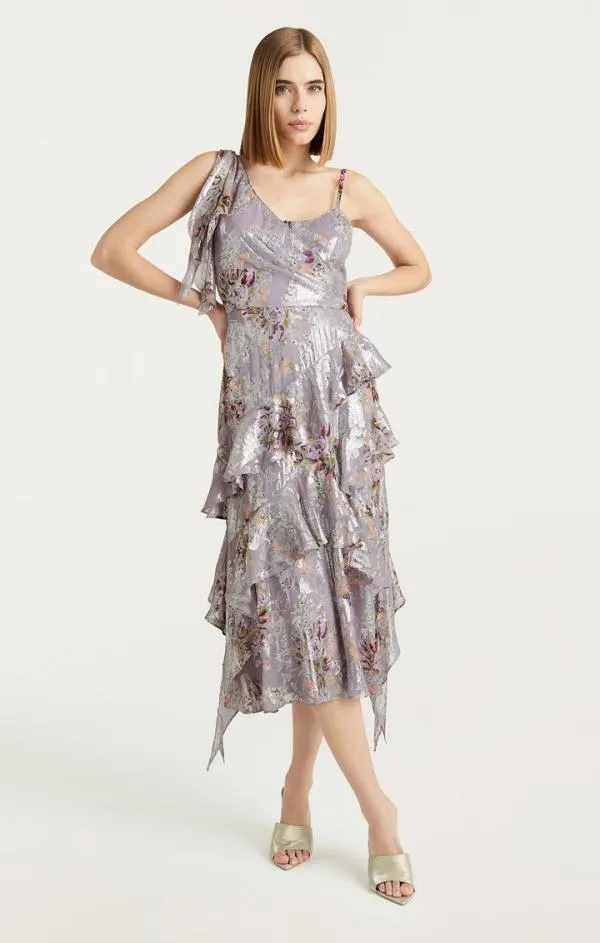 Cinq Sept Trevor Dress Grey Multi Women Midi