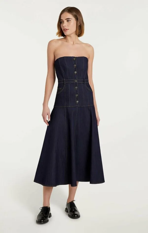 Cinq Sept Veena Dress Indigo Women Midi