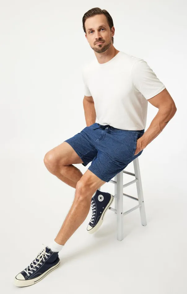 Clint Jogger Shorts In Dark Stripe Athletic Men Mavi Jeans Shorts