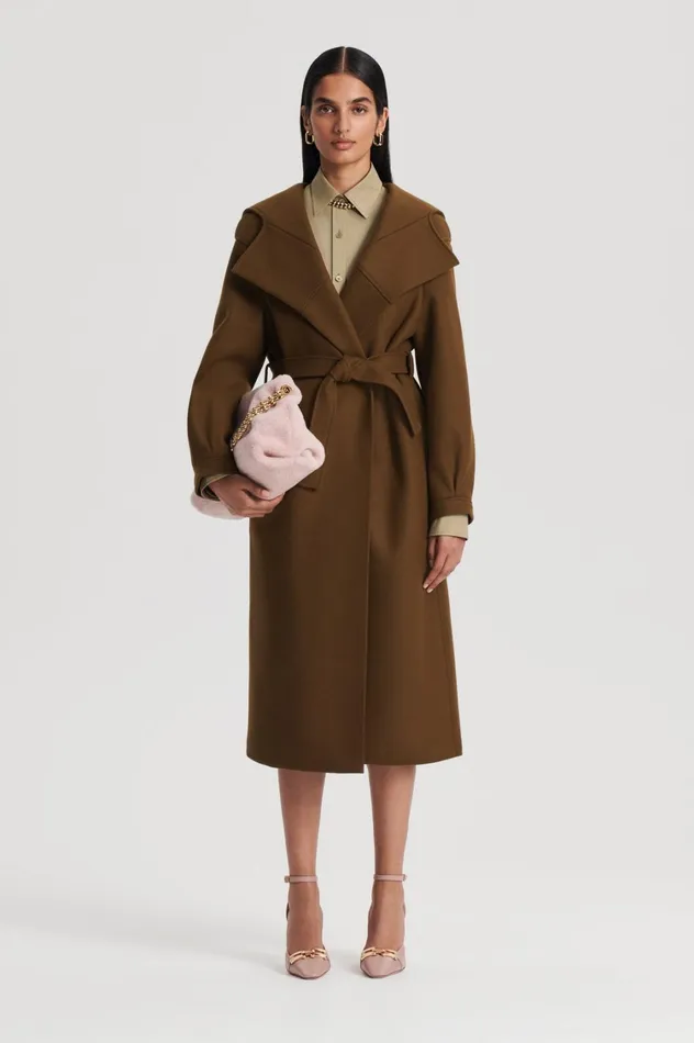 Coats Women Scanlan Theodore HOODED DUFFLE Khaki