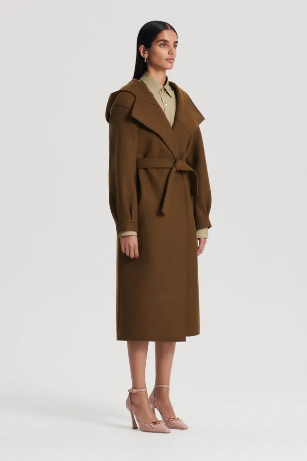 Coats Women Scanlan Theodore HOODED DUFFLE Khaki Coats Women Scanlan Theodore HOODED DUFFLE Khaki