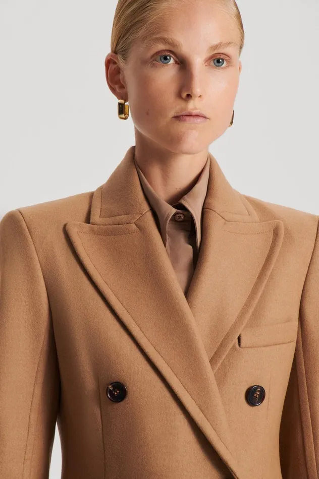 Coats Women Scanlan Theodore TAILORED COAT Camel Coats Women Scanlan Theodore TAILORED COAT Camel