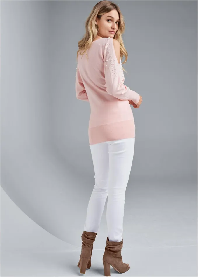 Coldshoulder Sweater Light Pink Women VENUS Sexy Sweaters