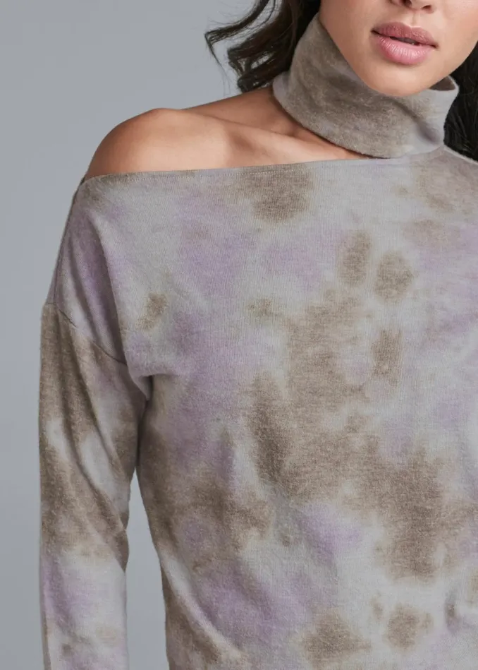 COZY HACCI TURTLENECK TOP Lavender Multi Women VENUS Cozy Loungewear