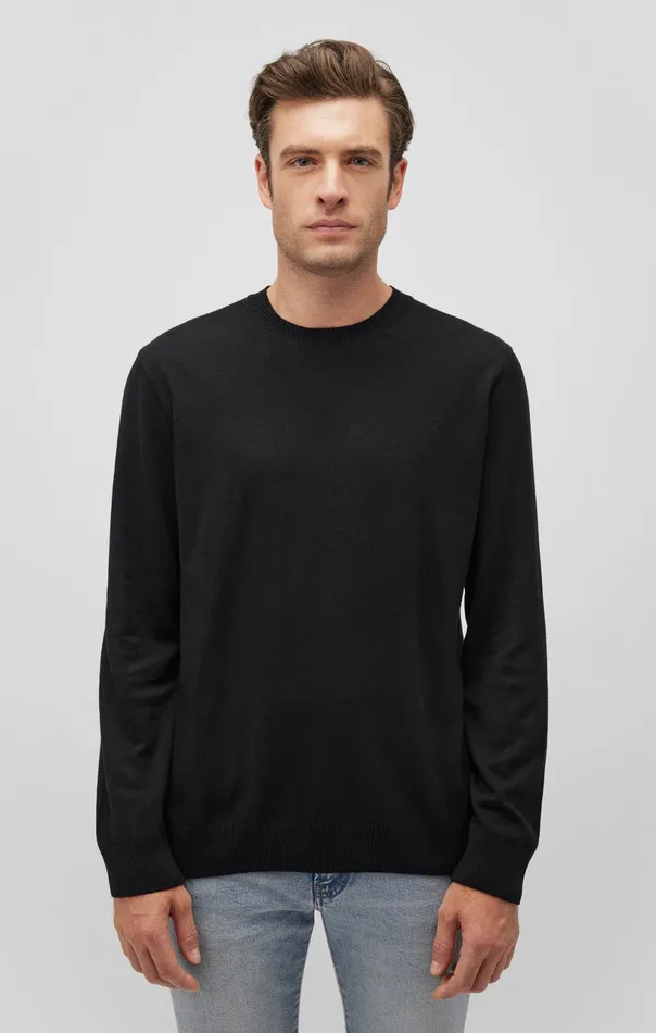 Crew Neck Sweater In Black Men Mavi Jeans Sweaters Crew Neck Sweater In Black Men Mavi Jeans Sweaters
