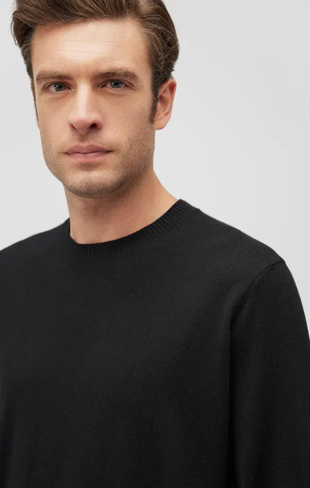 Crew Neck Sweater In Black Men Mavi Jeans Sweaters Crew Neck Sweater In Black Men Mavi Jeans Sweaters