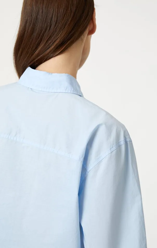 Cropped ButtonUp Shirt In Kentucky Blue Women Mavi Jeans Shirts Cropped ButtonUp Shirt In Kentucky Blue Women Mavi Jeans Shirts