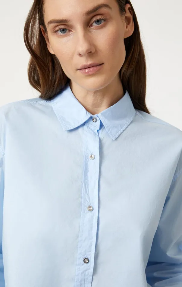 Cropped ButtonUp Shirt In Kentucky Blue Women Mavi Jeans Shirts Cropped ButtonUp Shirt In Kentucky Blue Women Mavi Jeans Shirts