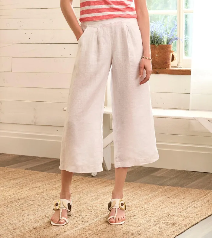 Cropped Wide Leg Pants 8211 White Hatley
