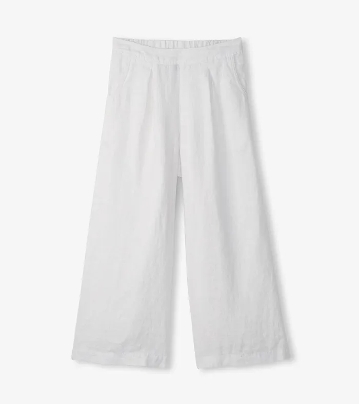 Cropped Wide Leg Pants 8211 White Hatley