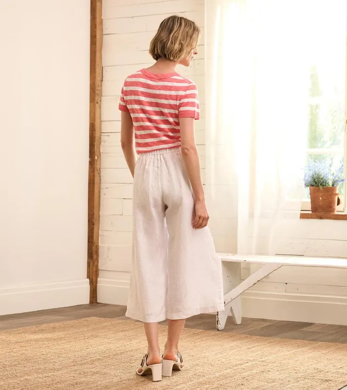 Cropped Wide Leg Pants 8211 White Hatley