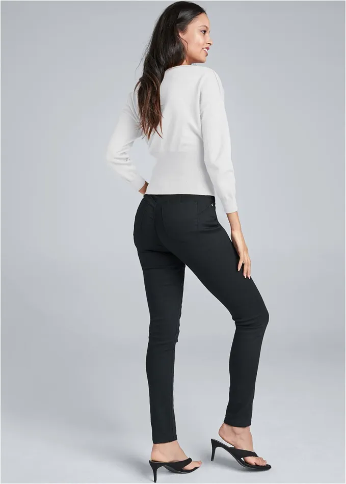 CROSS FRONT LACE SWEATER White and Black Women VENUS Sexy Sweaters