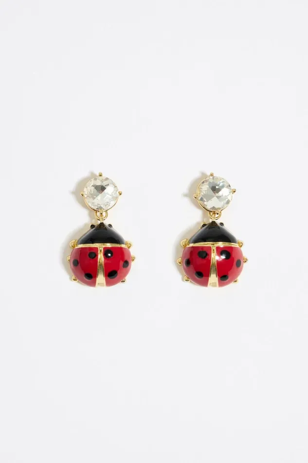 Crystal And Red Ladybug Earrings Red Women Bimba Y Lola Jewelry