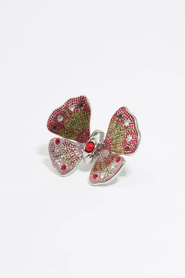 Crystal Butterfly Silver Ring Silver Women Bimba Y Lola Rings