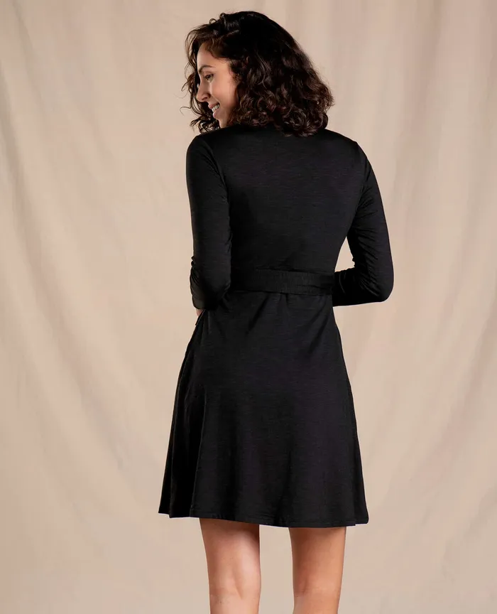 Cue Wrap Long Sleeve Dress Black Women8217s Dresses ToadandCo