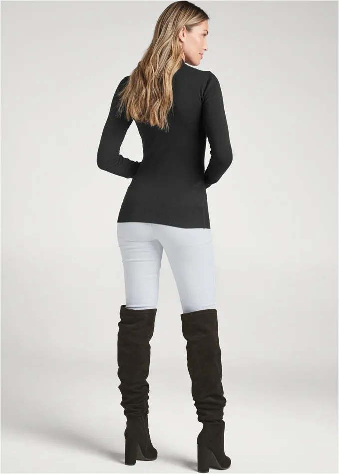 Cutout Detail Sweater Black Women VENUS Sexy Sweaters